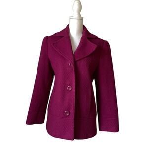 Chadwicks Raspberry Magenta Boiled Wool Blend Jacket Coat Women’s Size 8 Lined